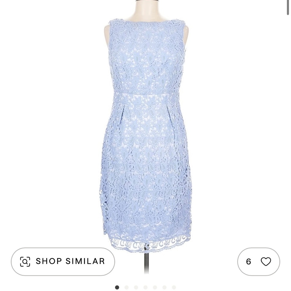Shoshanna Dusty Blue Lace Midi Dress